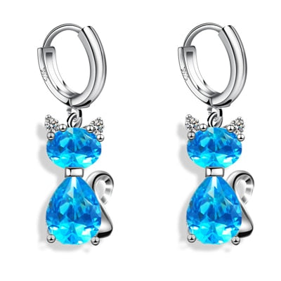 Crystal Cat Earrings