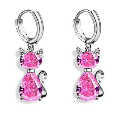 Crystal Cat Earrings
