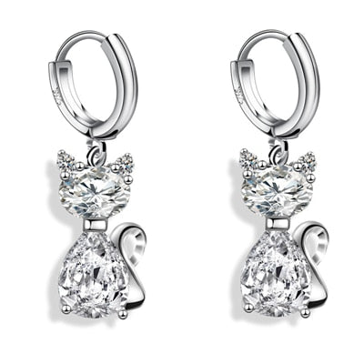 Crystal Cat Earrings