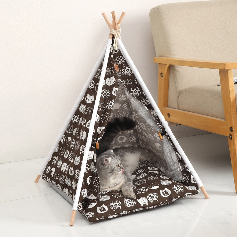 Cushioned Tent Cat Bed