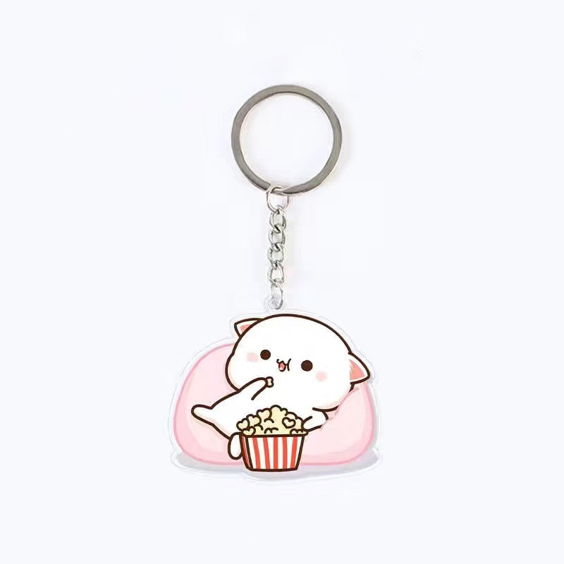 Cute Acrylic Cat Keychain