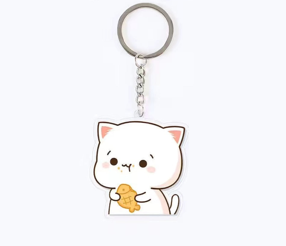 Cute Acrylic Cat Keychain