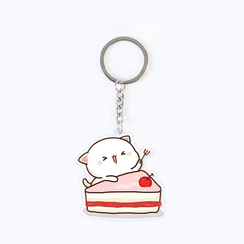 Cute Acrylic Cat Keychain