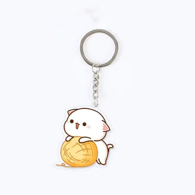 Cute Acrylic Cat Keychain