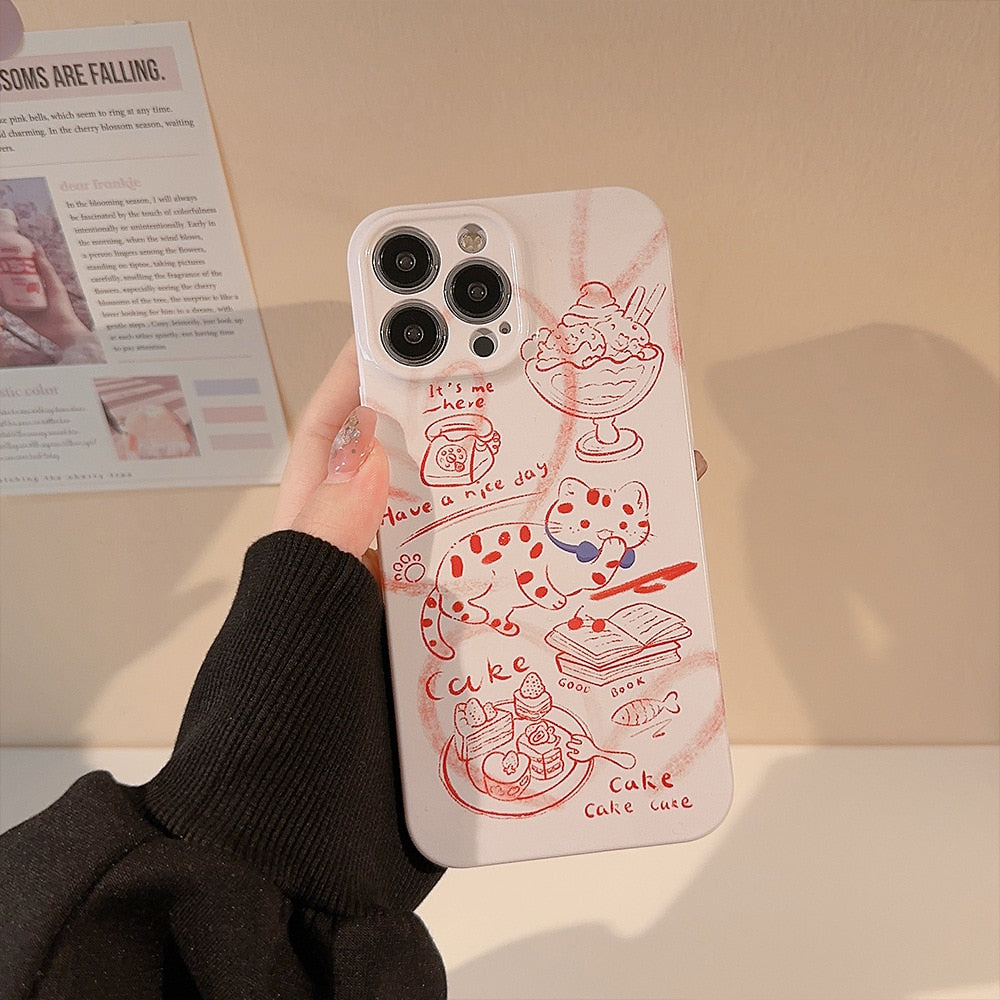 Cute Aesthetic iPhone Cat Phone Case