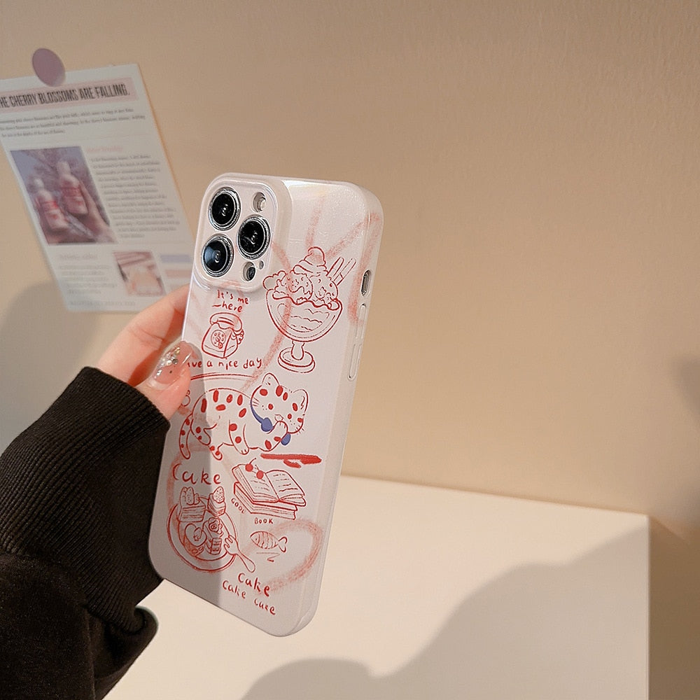 Cute Aesthetic iPhone Cat Phone Case