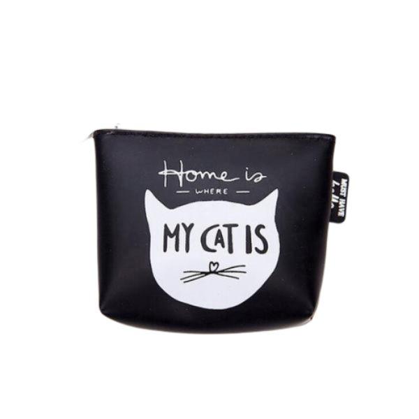 Cute Black & White Cat Wallet