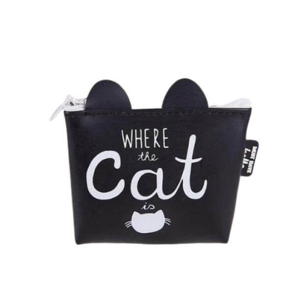 Cute Black & White Cat Wallet