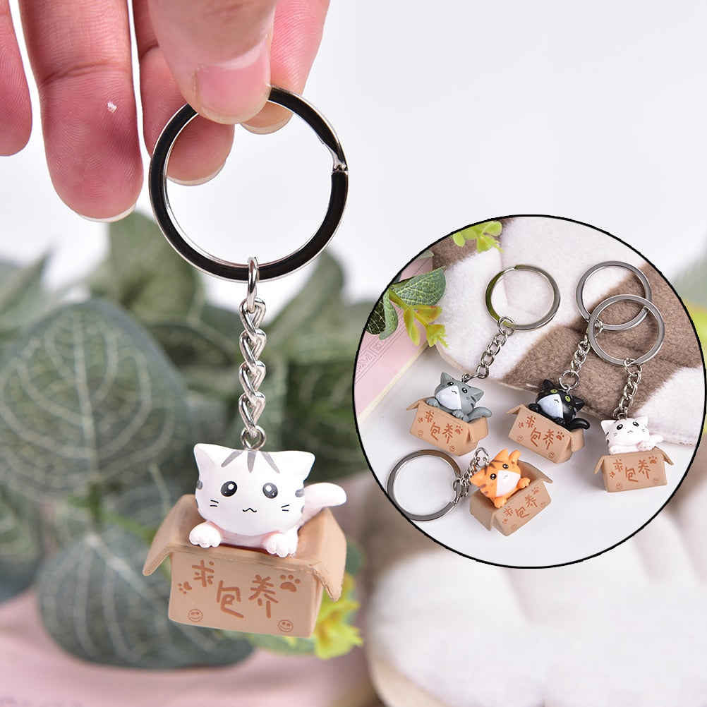 Cute Box Cat Keychain