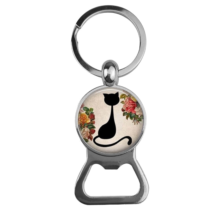 Cute Cat Bottle Opener Keychain