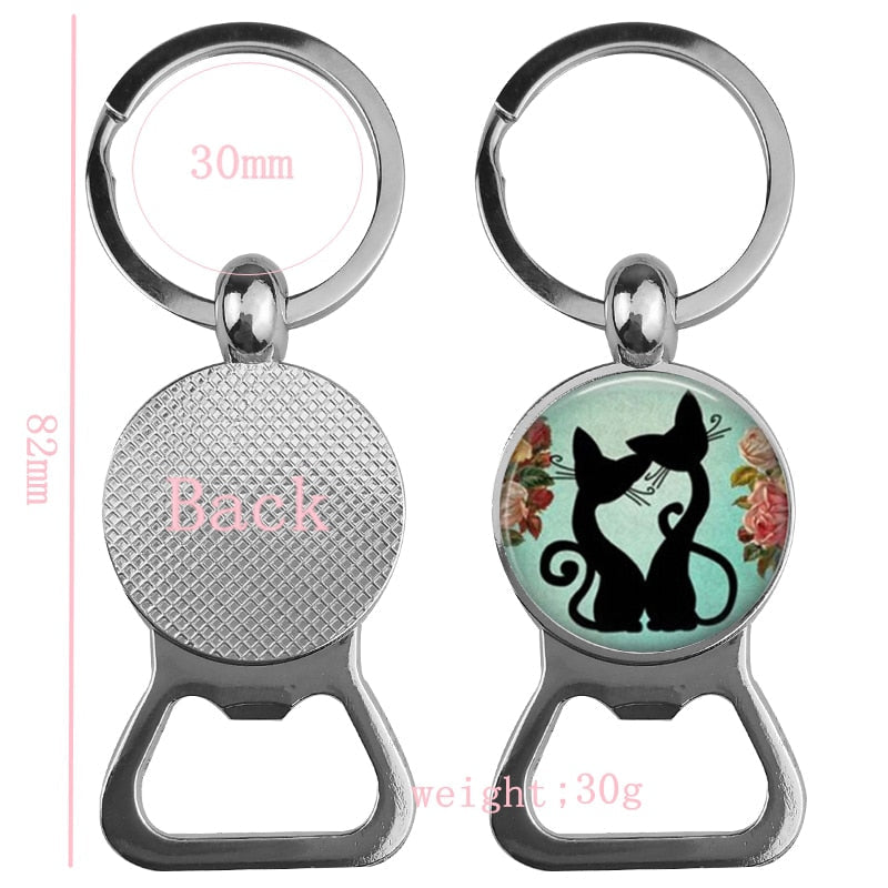 Cute Cat Bottle Opener Keychain