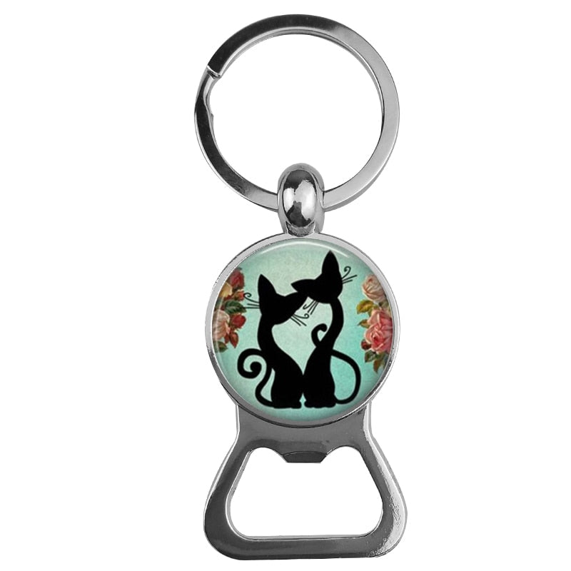 Cute Cat Bottle Opener Keychain