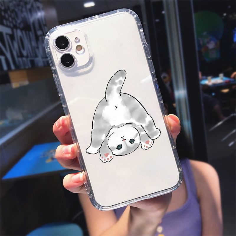 Cute Cat Clear iPhone Case