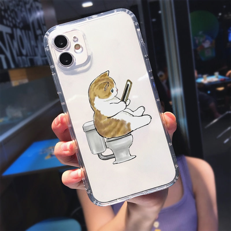 Cute Cat Clear iPhone Case