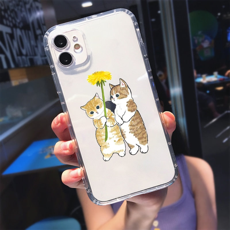 Cute Cat Clear iPhone Case