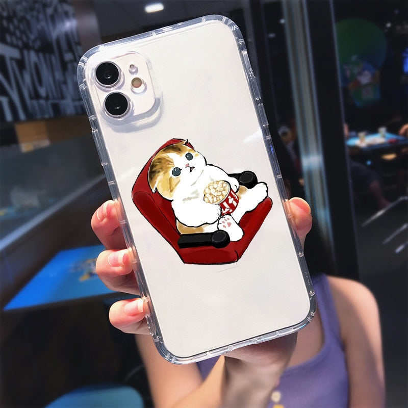 Cute Cat Clear iPhone Case