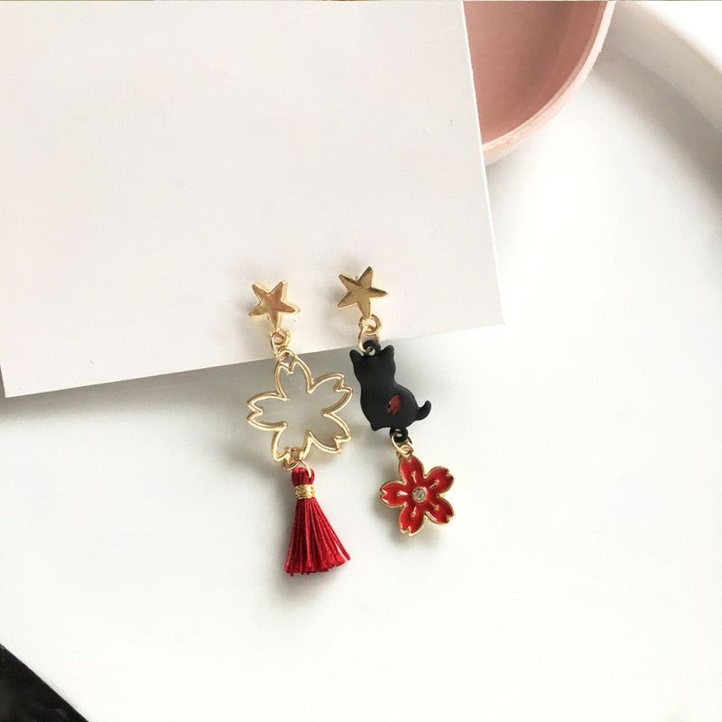 Cute Cat Earrings Gold