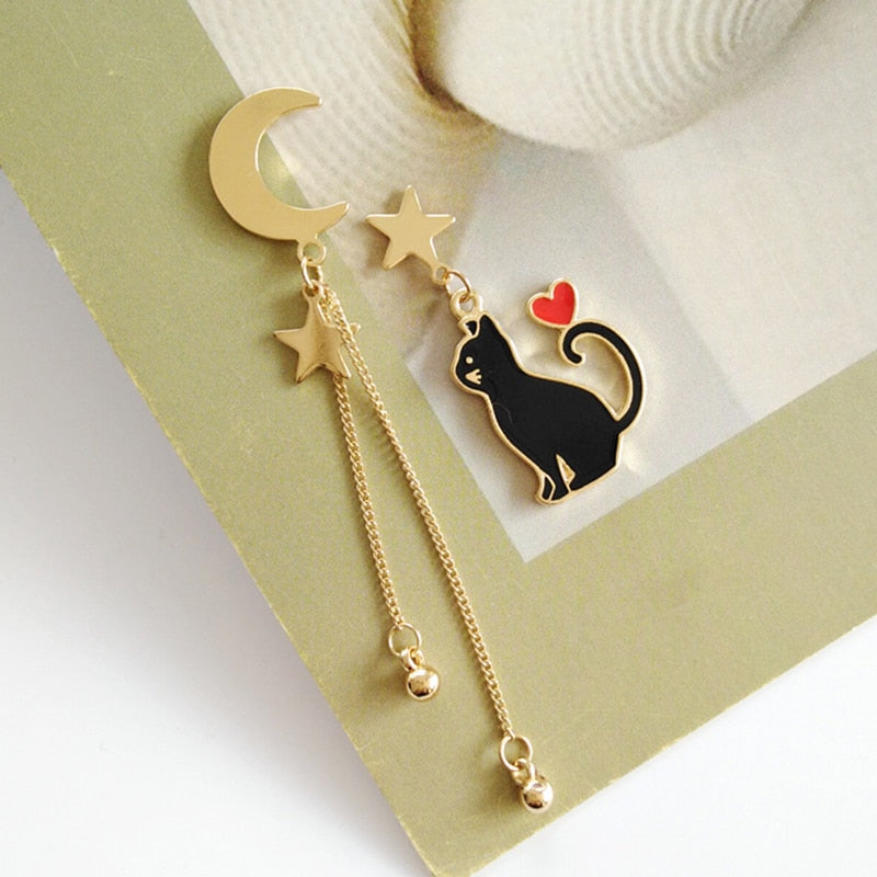 Cute Cat Earrings Gold
