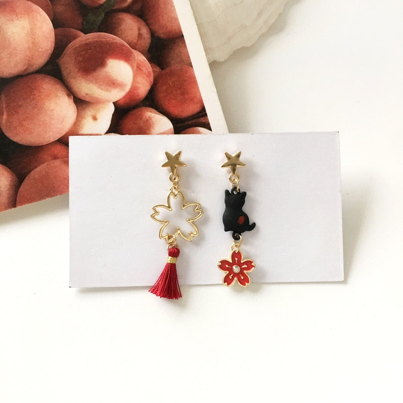 Cute Cat Earrings Gold