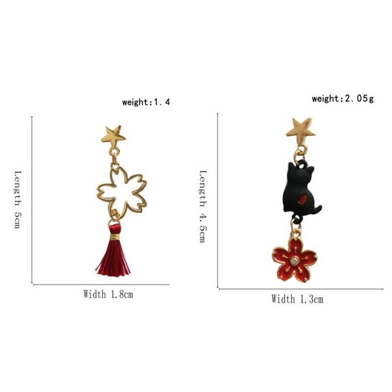 Cute Cat Earrings Gold