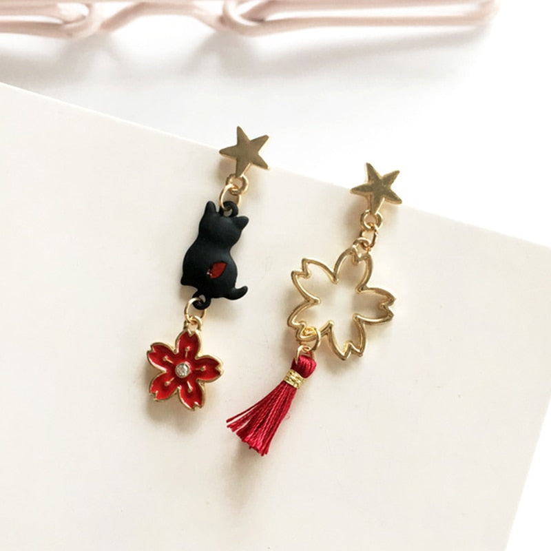 Cute Cat Earrings Gold