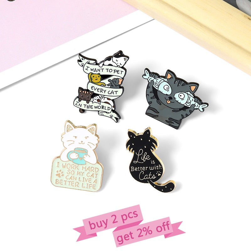 Cute cat pins
