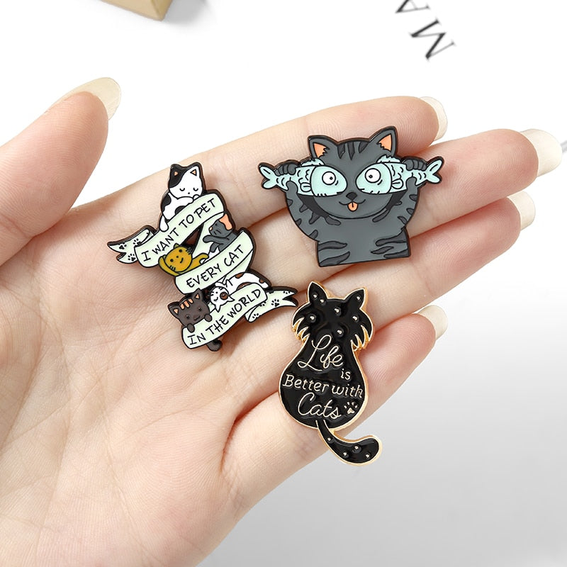 Cute cat pins