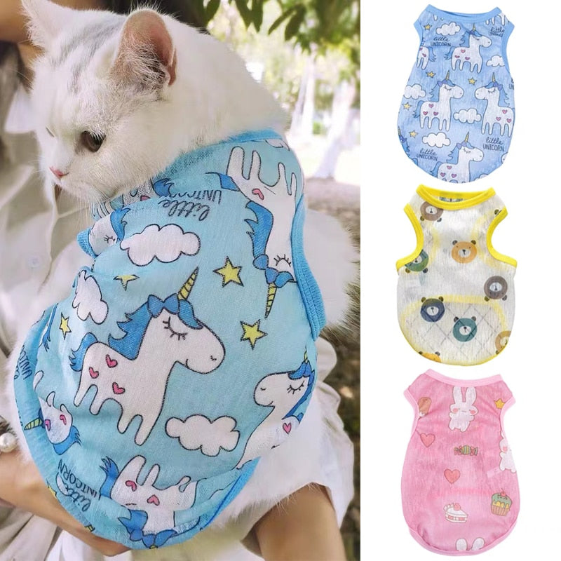 Cute Print Breathable Clothes for Cat