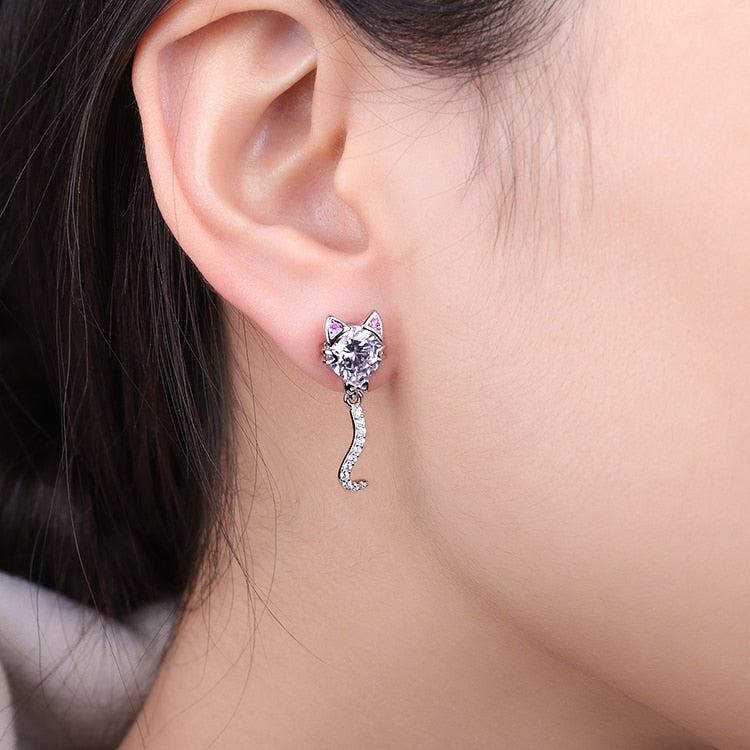 Dangle Cat Earrings