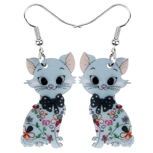 Dangle Drop Cat Earrings