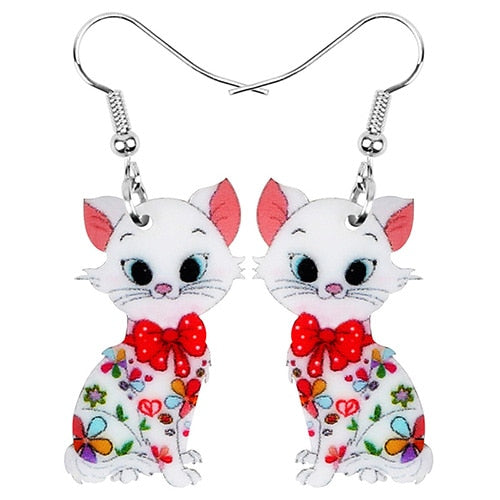 Dangle Drop Cat Earrings