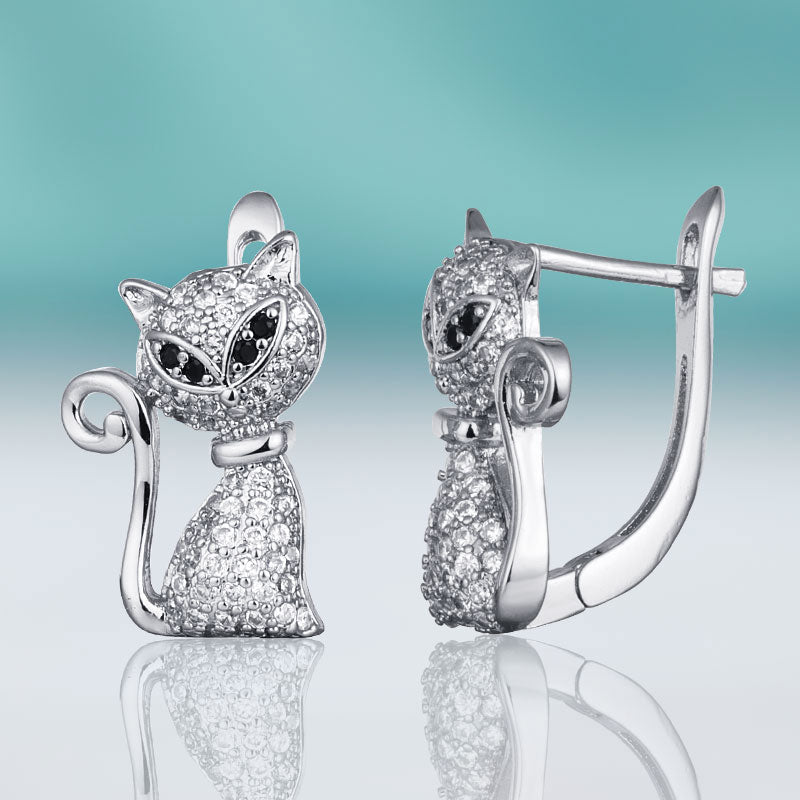 Dangling Cat Earrings