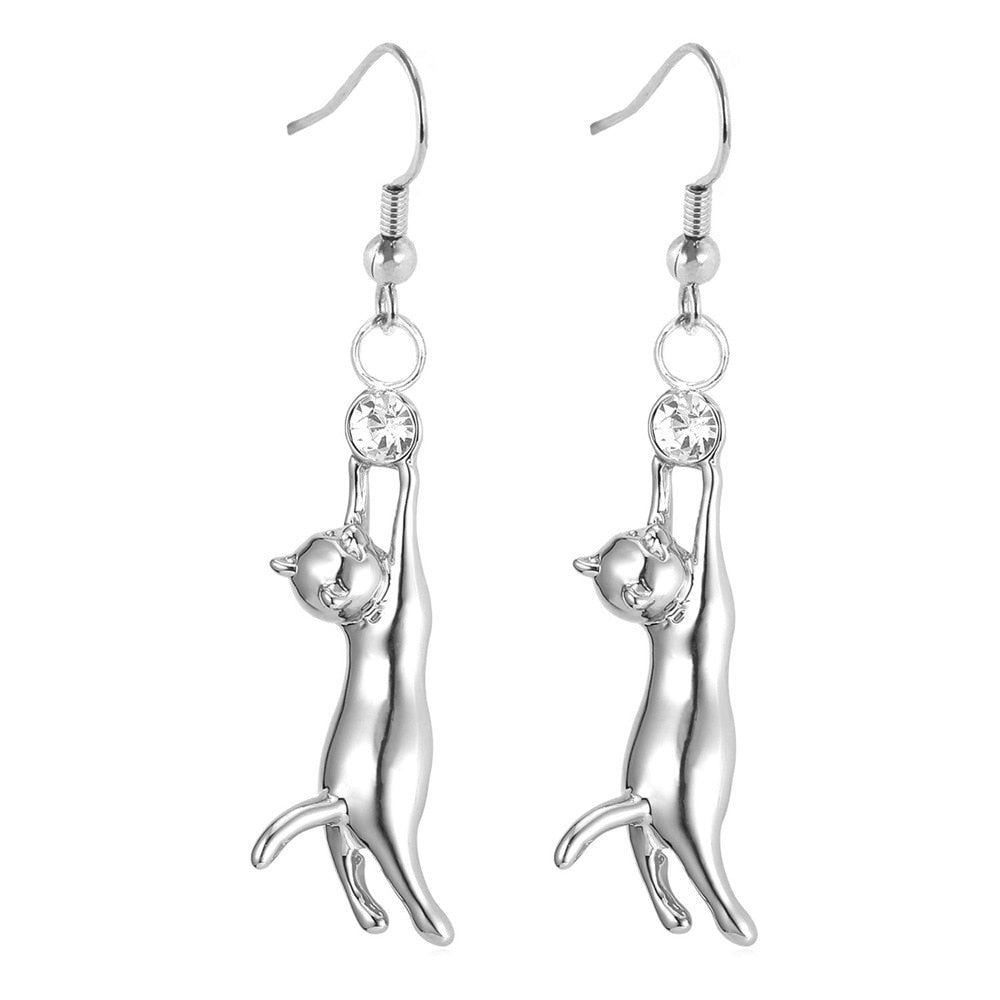 Diamond Cat Earrings
