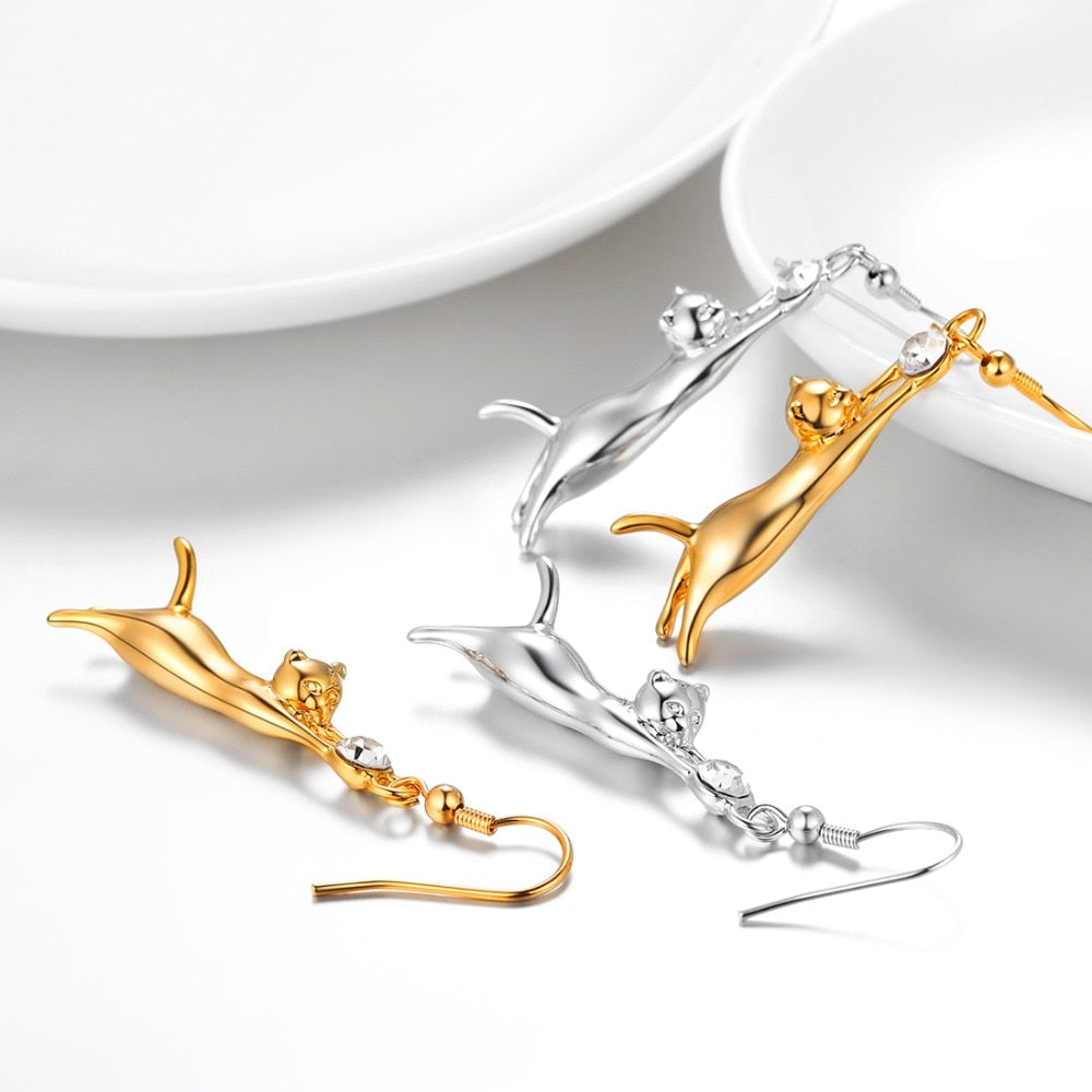 Diamond Cat Earrings