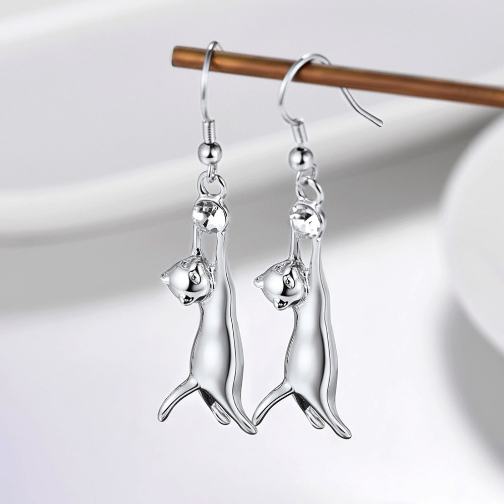 Diamond Cat Earrings