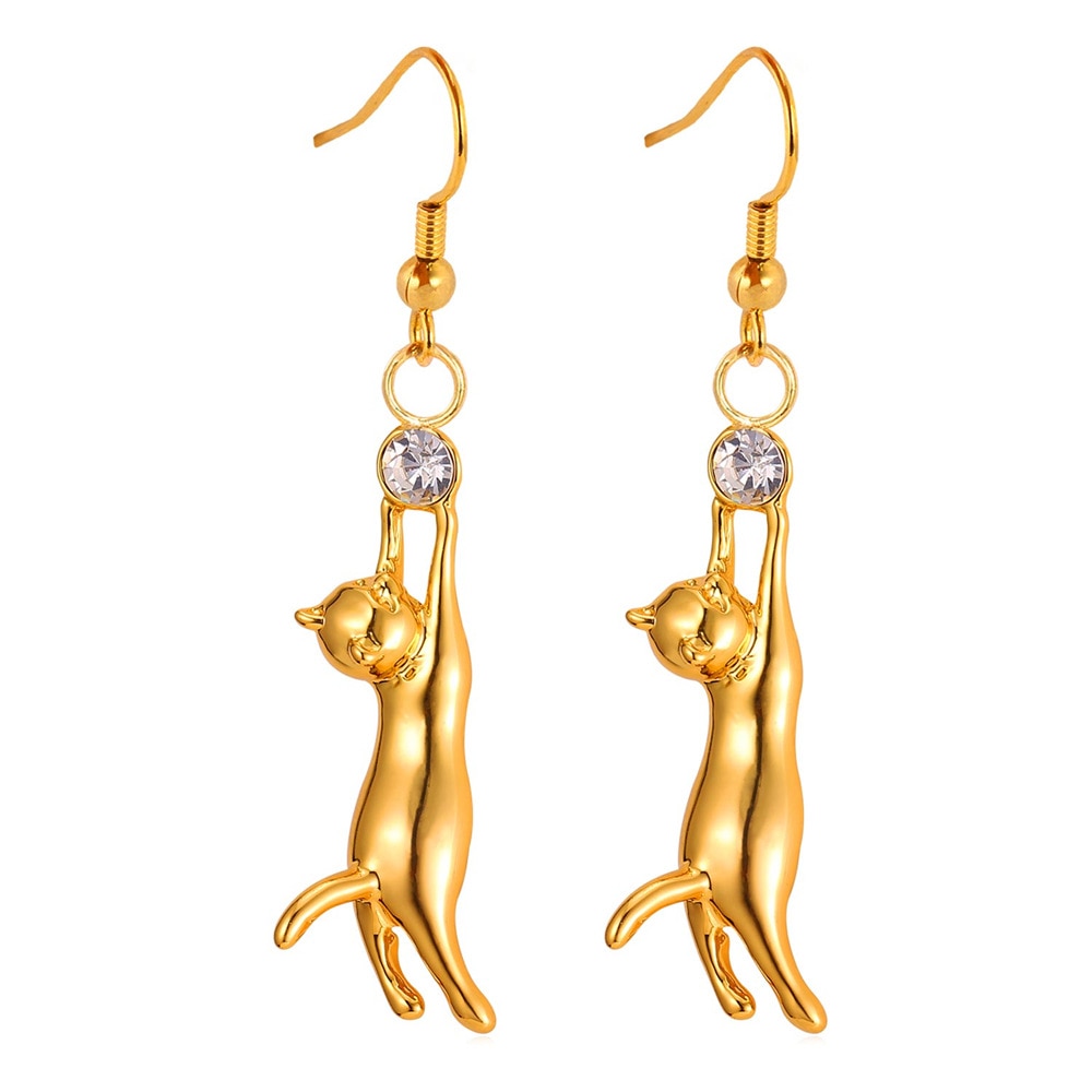 Diamond Cat Earrings