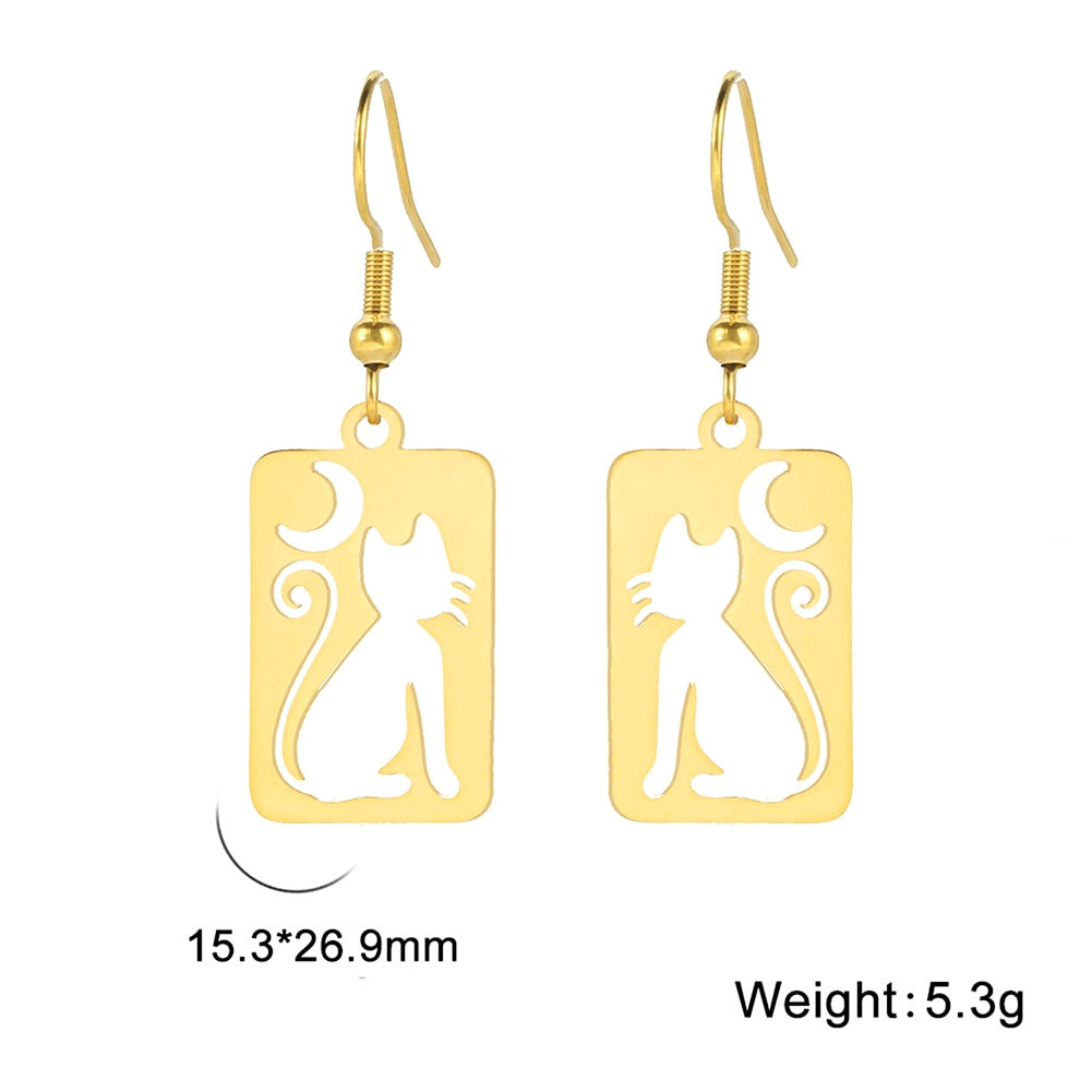 Drop Cat Earrings