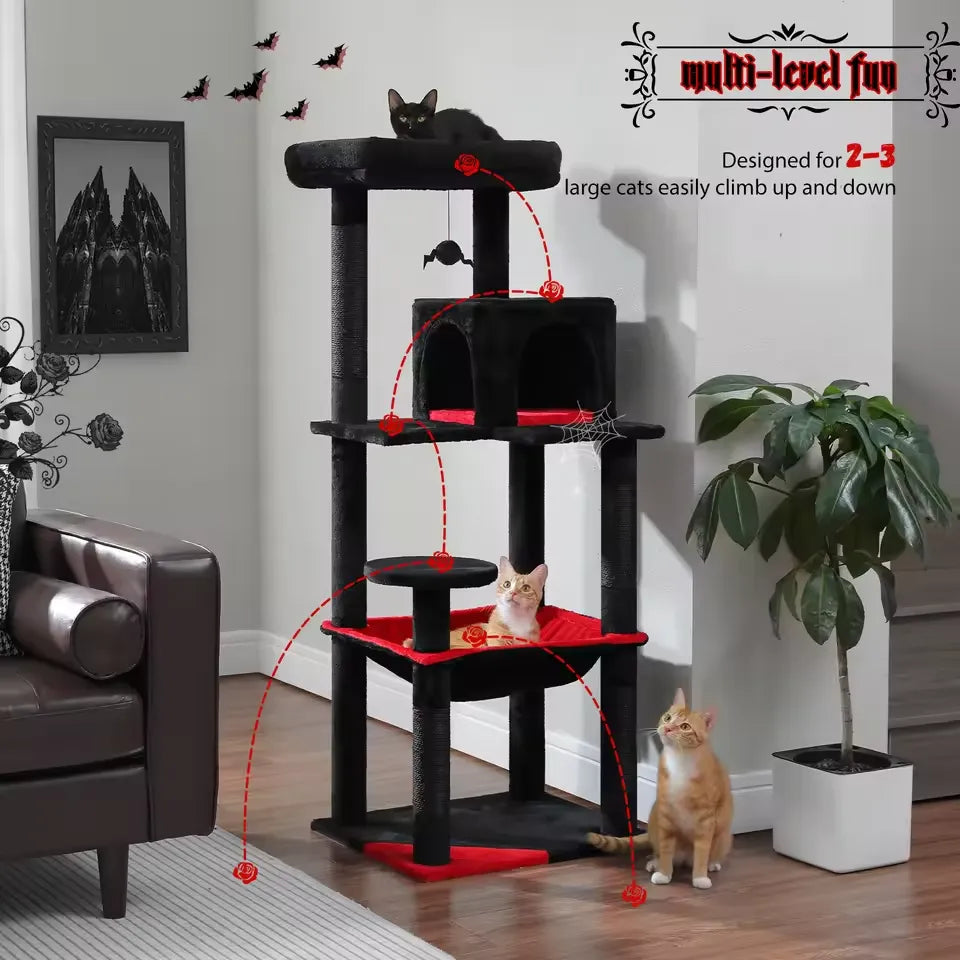 ElegantCat™ – Tiragraffi moderno multi-livello con cuccia e amaca per gatti