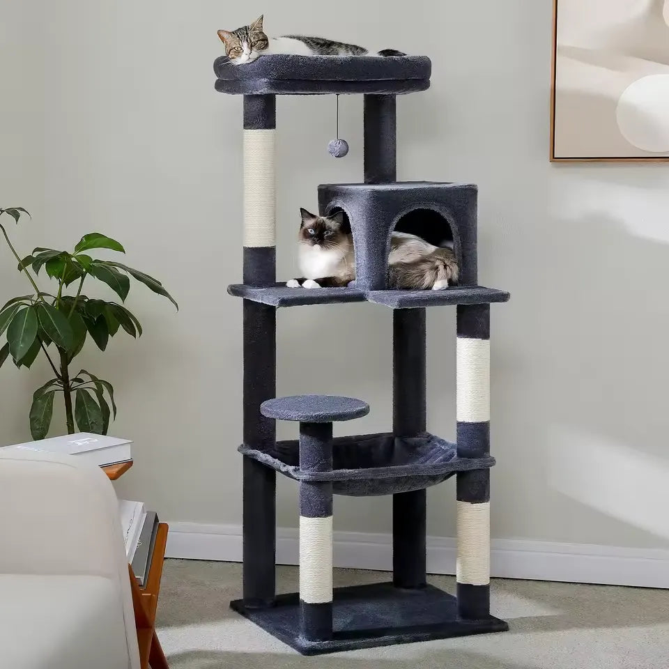 ElegantCat™ – Albero tiragraffi grigio scuro robusto per gatti