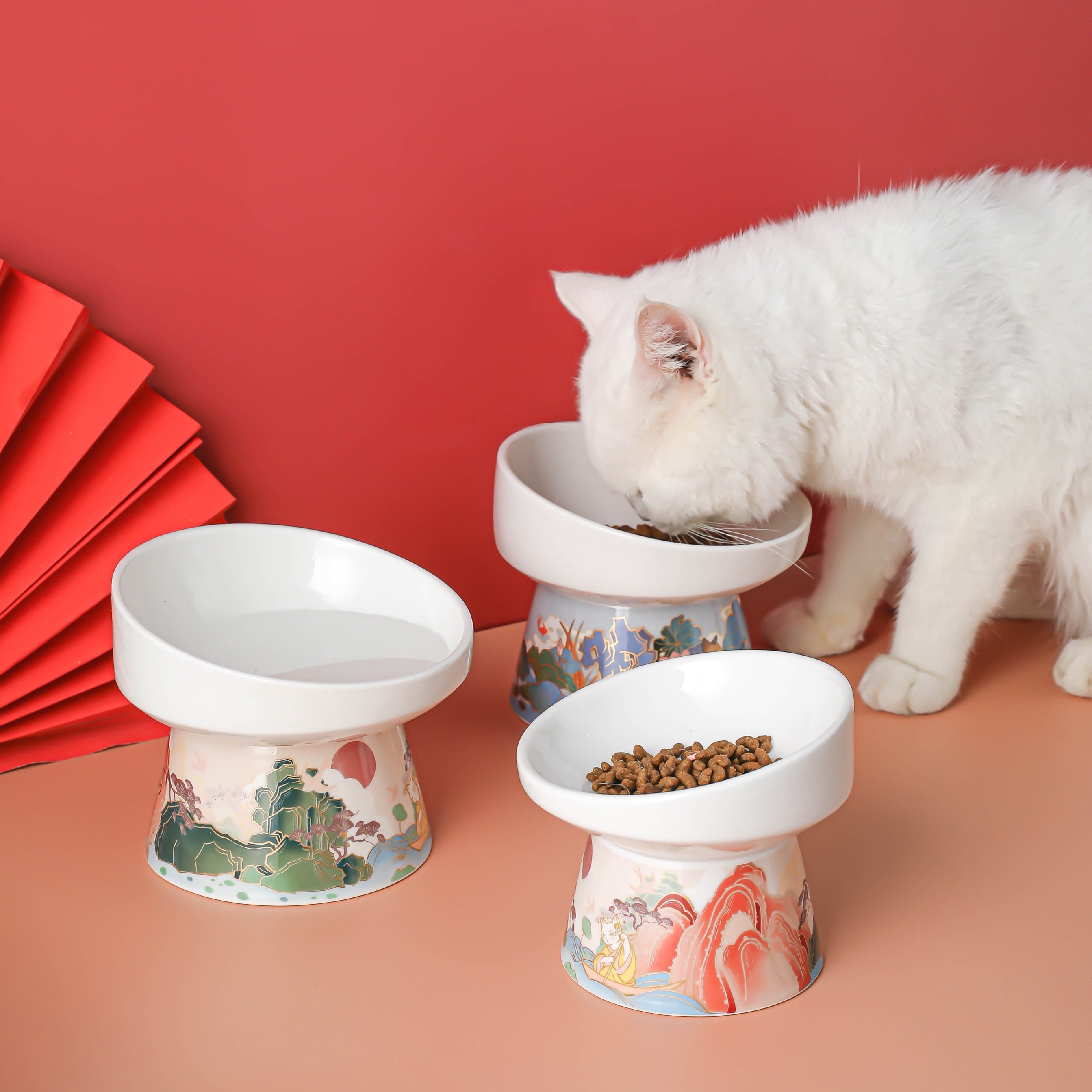 Elevated Ceramic Cat Bowl
