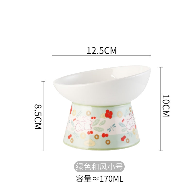 Elevated Ceramic Cat Bowl