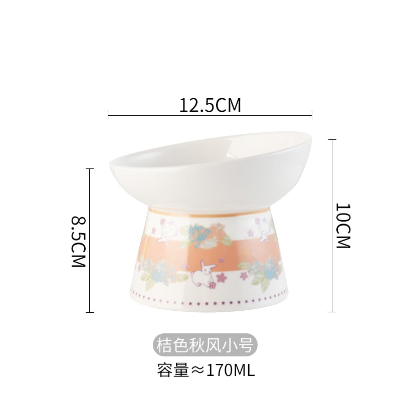Elevated Ceramic Cat Bowl