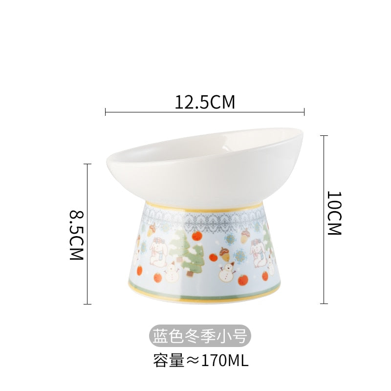 Elevated Ceramic Cat Bowl