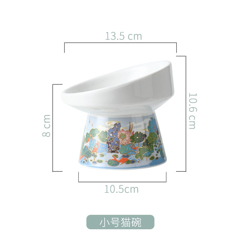 Elevated Ceramic Cat Bowl