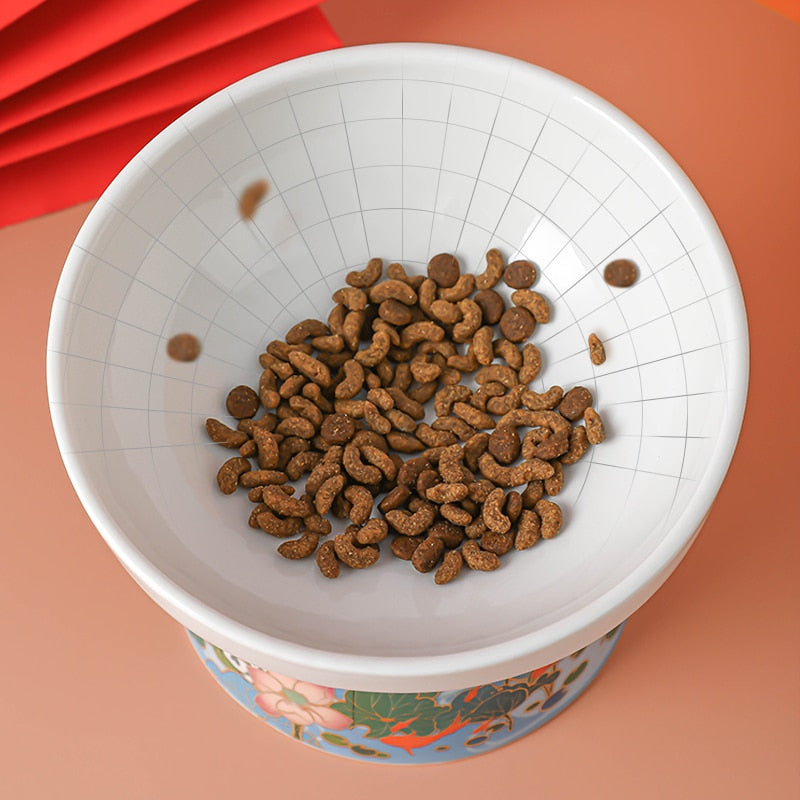 Elevated Ceramic Cat Bowl