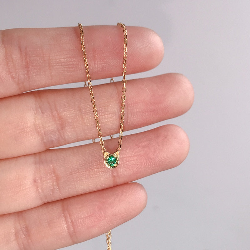 Emerald Cat Necklace