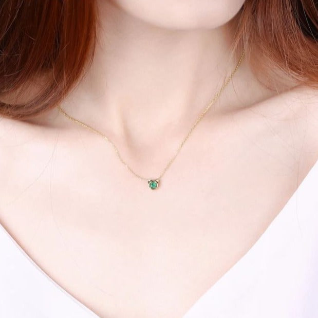 Emerald Cat Necklace