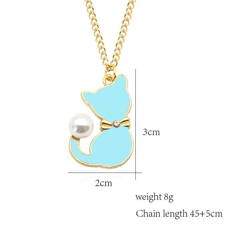 Enamel Cat Necklace
