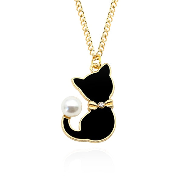 Enamel Cat Necklace