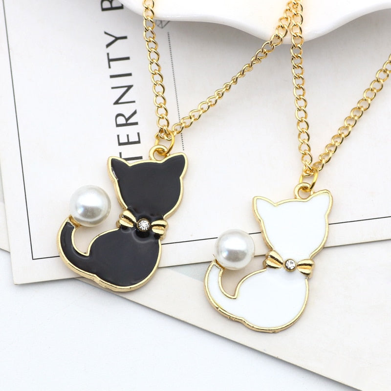Enamel Cat Necklace